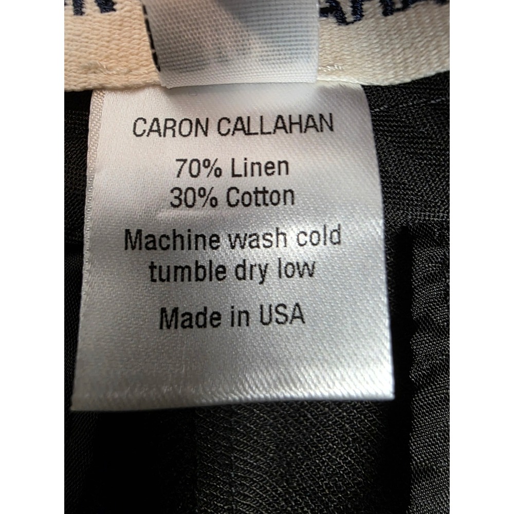 Caron Callahan Women's Linen Blend Pants Size 10 Black Minimalist - Picture 10 of 10